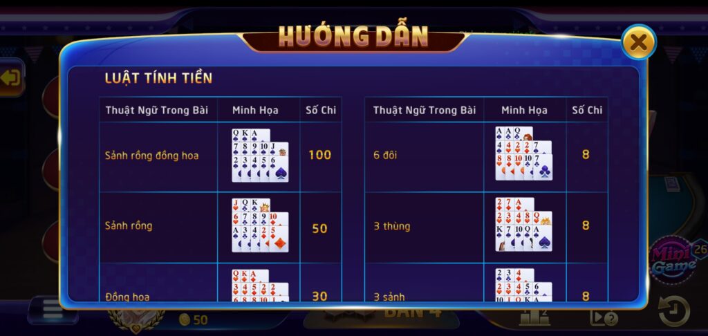 Cách tính điểm bài mậu binh